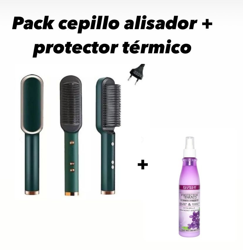 💇‍♀️ Cepillo Pack 2 en 1 + Protector Térmico de Regalo 🧴  + Envío Gratis 📦