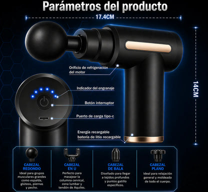Pistola de Masaje Percusión Profesional ⚡ Alivio Muscular Instantáneo